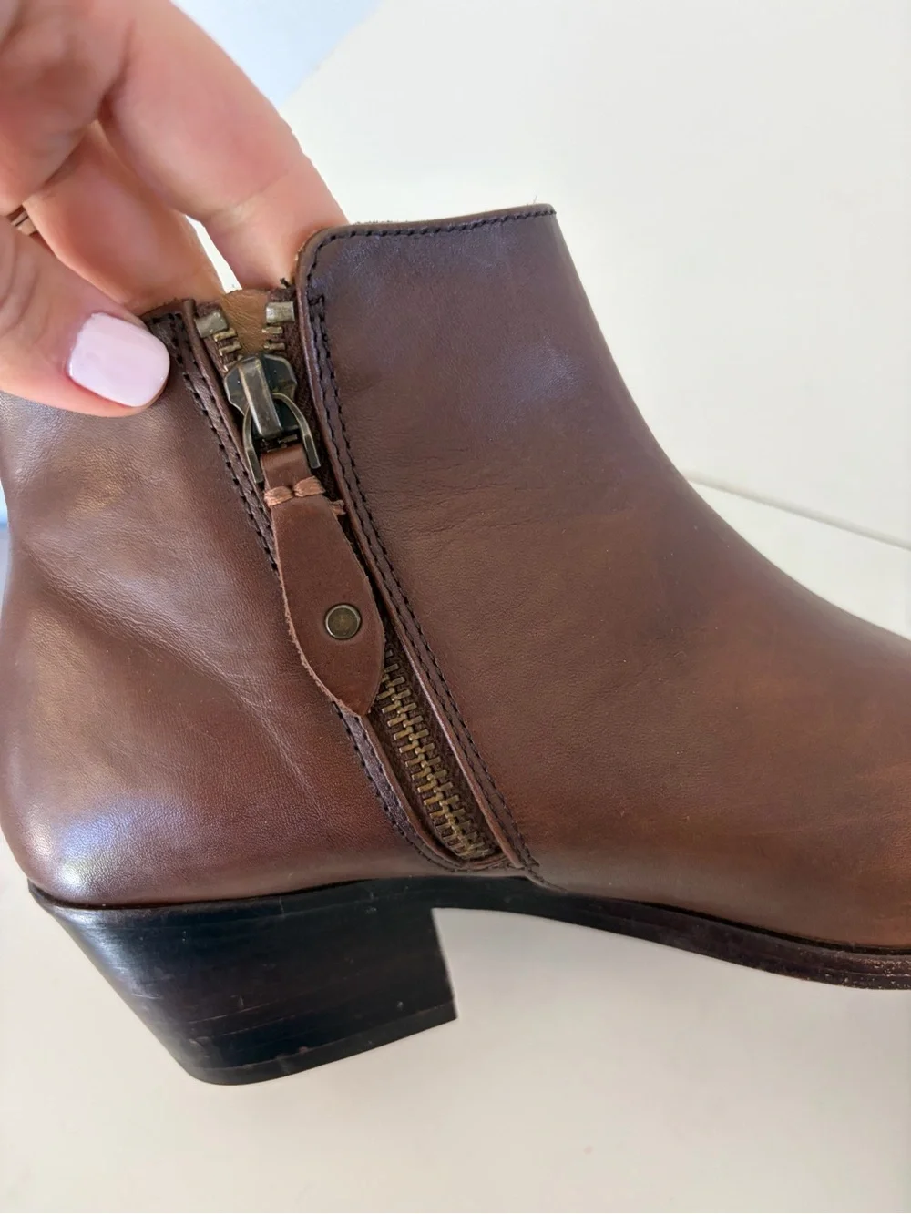 Thursday Boot Company Downtown Bootie Amaretto Brown Leather Ankle Boots